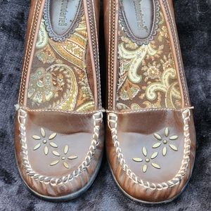 Faux Leather Boho Style Brown Wedge Heal